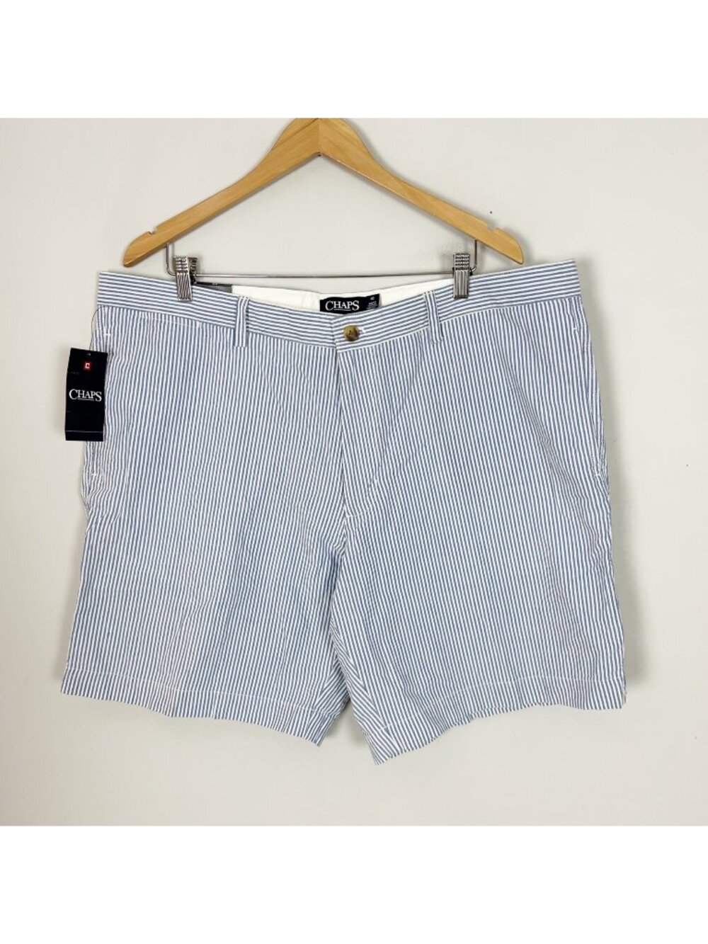 NEW Chaps Blue Seersucker Shorts Cotton Spring Easter‎ Size 42 Men's